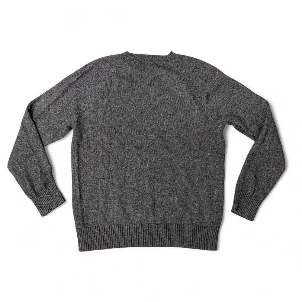 Normcore grandpa core unisex J.Crew gray heathered wool blend sweater Size L